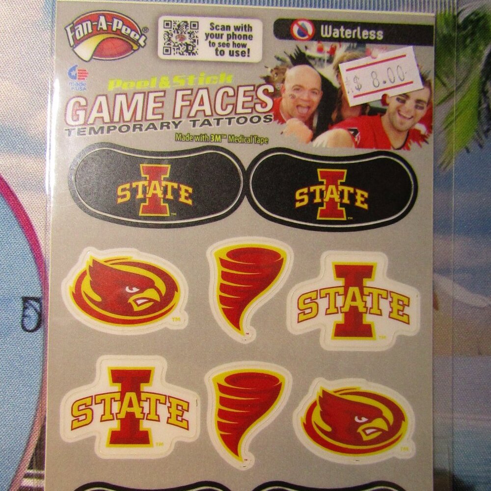 Peel & Stick | Temporary Tattoos | Game Faces | Fan-A-Peel | Waterless